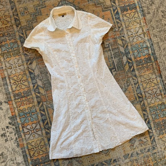 Final Touch Dresses & Skirts - FINAL TOUCH Y2K White Eyelet Mini Dress SIze S